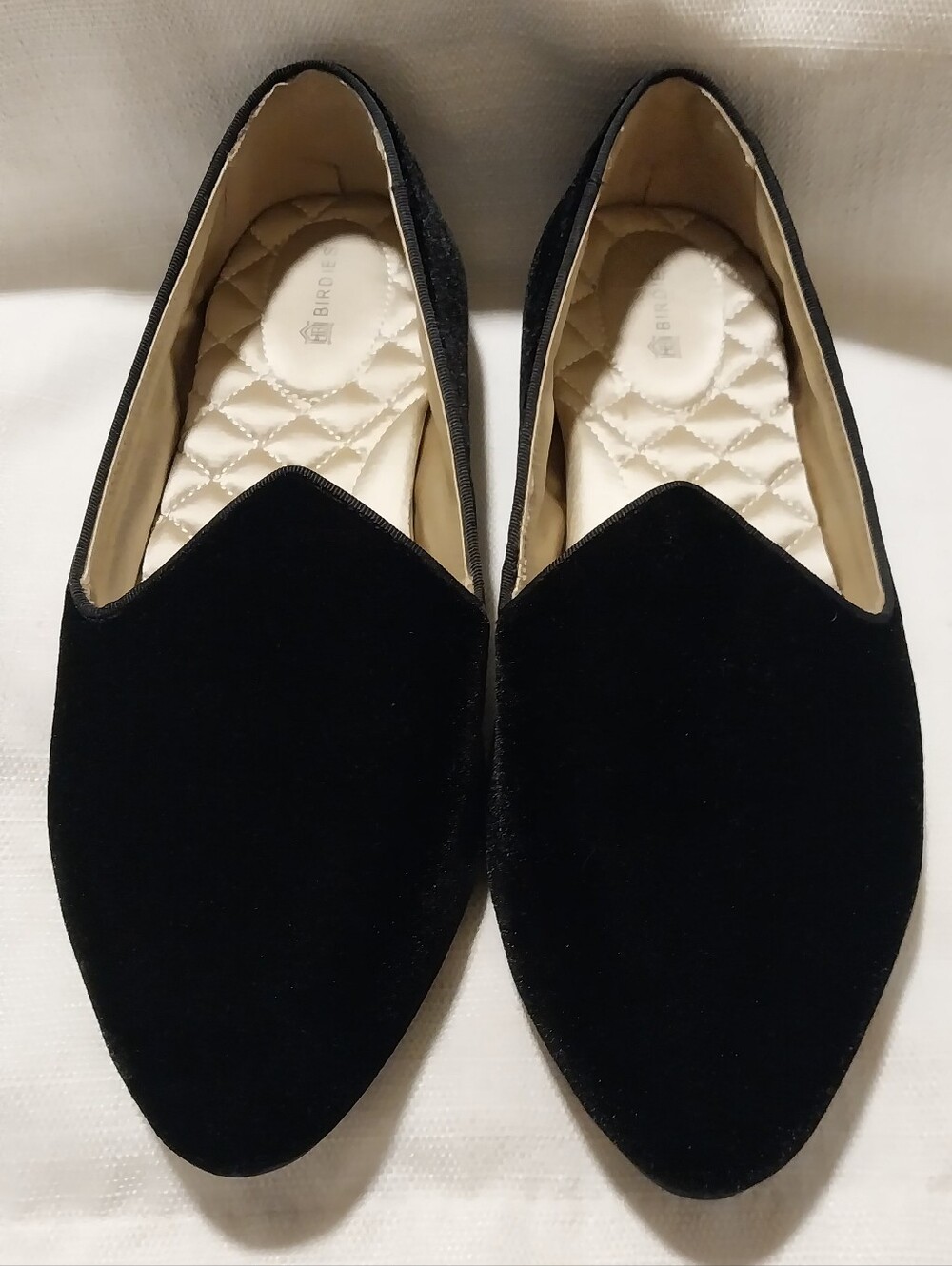 Birdies Black Velvet Slippers